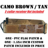 1.5" Tactical E collar for Dog Training systems with personalized patch and handle option compatible with most Dogtra, Garmin, Sportdog & E-Collar Technologies receivers