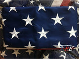 F09 US Flag Embroidered Stars and Sewn Stripes High Quality Heavy Duty USA 5'x8' Ft Nylon American Flag 210 D (Premade)