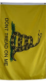 F77 Gadsden Flag Don't Tread On Me Yellow color 3'x5' Ft Polyester Wholesale & Bulk Price $2.40 (Premade)