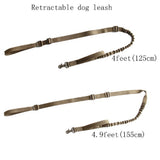tactical dog leash Bungee Dog Leash camo Military Style padded handle adjustable no pull shock  proof dog leash 