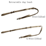 tactical dog leash Bungee Dog Leash camo Military Style padded handle adjustable no pull shock  proof dog leash