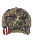 Custom Embroidered Patriotic Camouflage caps with american USA flag Sewn on visor Six Panel RealTree / Mossy Oak Camo Hats No Minimum No Setup Fee