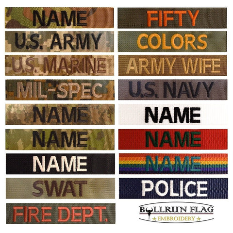 custom name tag black olive drab tan coyote brown navy red white ranger green hunter green foliage gray wolf gray rainbow
