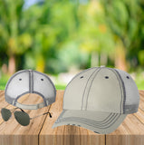 Your Text Custom Embroidered on Unstructured Mesh back Trucker Hat Personalized Word Vintage Distressed Cap No minimum