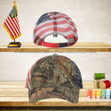 Your Text Custom Embroidered Personalized Patriotic Camouflage caps with american USA flag Camo Mesh Baseball Hunting Hats No Minimum