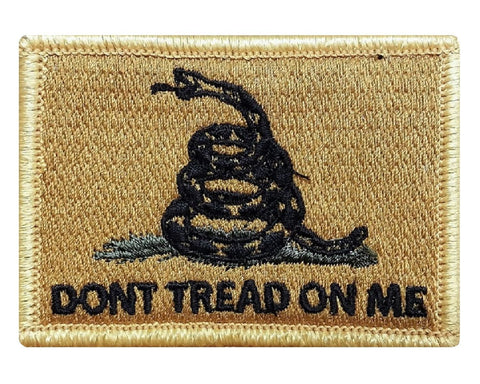 V43 Tactical Gadsden flag Dont Tread on Me patch yellow snake 2"x3" hook fastener *Made in USA* - Bullrun Flag Embroidery