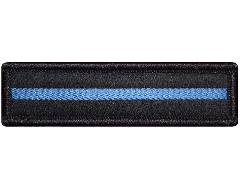 V67 Tactical Reflective Thin Blue line patch Black Glow in the dark 1"x3.75" hook fastener *Made in USA* - Bullrun Flag Embroidery
