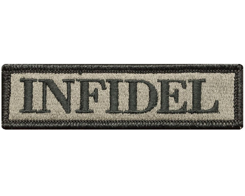 V94 Tactical Infidel patch Coyote Brown ACU 1"x3.75" Hook Fastener *Made in USA* - Bullrun Flag Embroidery