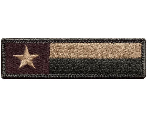 V121 Tactical Texas State Flag Morale patch Multi- Tan 1"x3.75" Hook Fastener Backing *Made in USA* - Bullrun Flag Embroidery