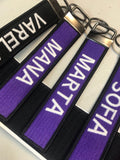 Monogrammed Keychains Key fob Personalized embroidered needlepoint Preppy name keyrings