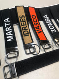 Monogrammed Keychains Key fob Personalized embroidered needlepoint Preppy name keyrings