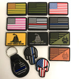 1.3x2 inch PVC USA flag  Tactical Patches hook fastener backing (Premade)