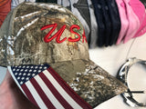 Your Text Custom Embroidered Personalized Patriotic Camouflage caps with american USA flag Camo Mesh Baseball Hunting Hats No Minimum