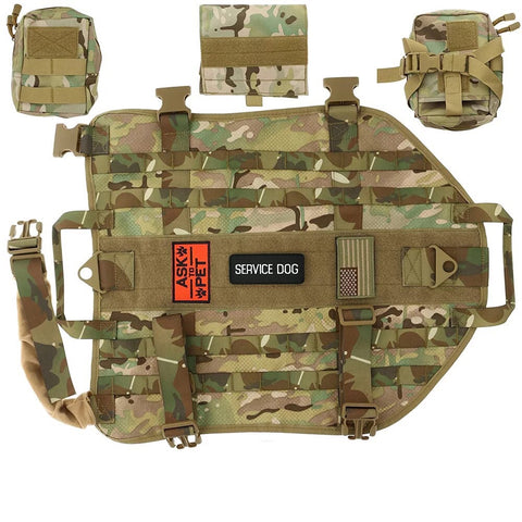 Tactical Dog Vest Military molle Vest with pouches (Premade)