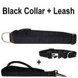 Custom dog Collars Personalized Embroidered dog collars with Name 1 inch  Black with leash