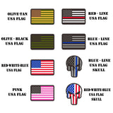 1.3x2 inch PVC USA flag  Tactical Patches hook fastener backing (Premade)