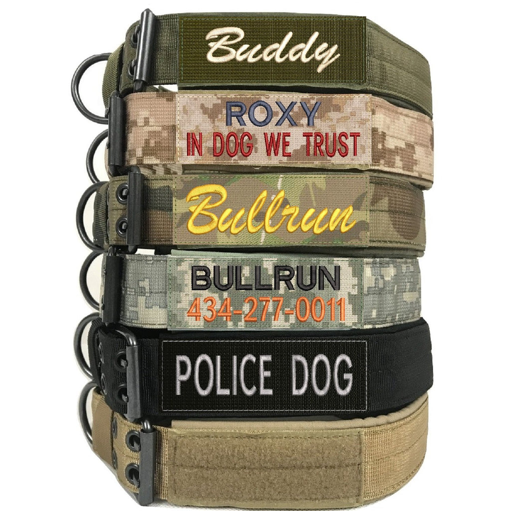 Embroidered Custom Patch Dog Collar, 2 Wide 