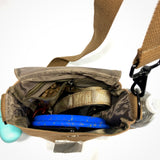 Tactical Dog Walking Bag with Water bottle holder, Cross-Body Shoulder Training Bag with Treat Pouch, Waterproof Lining, Poop bag dispenser (Premade)