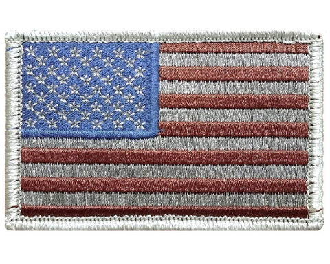 V3 USA Flag Patch Hook Fastener Back (Subdued Silver) (Premade)
