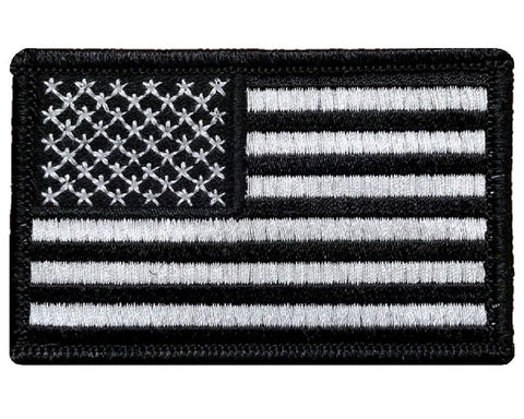 V2 USA Flag Patch Hook Fastener Backing (Black & White) (Premade)