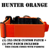 hunter orange metal buckle tactical dog collar with custom name