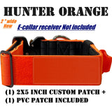 Hunter_Orange_ 2" Tactical E collar for Training systems with personalized patch and handle compatible with most Dogtra, Garmin & E-Collar Technologies receivers