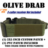 Olive_drab_2" Tactical E collar for Training systems with personalized patch and handle compatible with most Dogtra, Garmin & E-Collar Technologies receivers