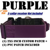 Purple_ 2" Tactical E collar for Training systems with personalized patch and handle compatible with most Dogtra, Garmin & E-Collar Technologies receivers