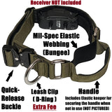tactical-elastic-bungee-e-collar-strap-with-quick-release-buckle-handle-and-custom-patch-for-educator-dogtra-receivers