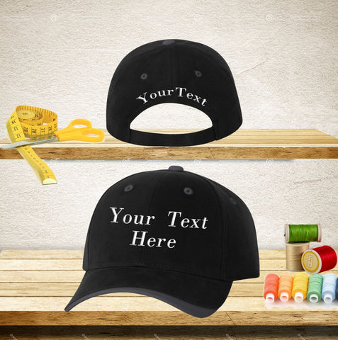 Your Text Custom Embroidered on Baseball Hat Personalized Word 100% Cotton Cap No minimum