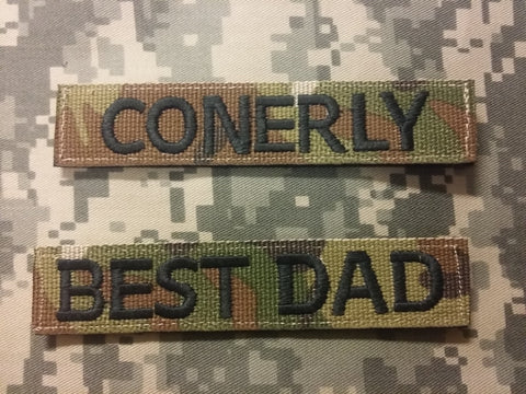 4 Piece Multicam OCP Name Tape & Army Tape, Sew-On (Without Fastener)