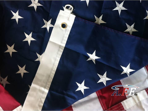 5x8 FT American Flag - Embroidered Stars, Sewn Stripes, Brass Grommets | Heavy-Duty Nylon | Made In USA Design