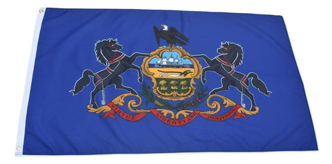 F64 Pennsylvania State Flag 3'x5' Ft Polyester Wholesale & Bulk Price $2.40 (Premade)