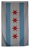 F62 Chicago City Flag 3'x5' Ft Polyester Wholesale & Bulk Price $2.40 (Premade)