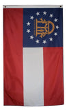 F52 Georgia State flag 3'x5' Ft Polyester Wholesale & Bulk Price $2.40 (Premade)