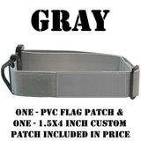 1.5 inch Personalized Tactical Dog Collar Cobra Buckle Custom embroidered K9 Police Service dog Collar with USA Flag Camo Thick Service collar gray grey