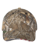 Custom Embroidered Patriotic Camouflage caps with american USA flag Sewn on visor Six Panel RealTree / Mossy Oak Camo Hats No Minimum No Setup Fee