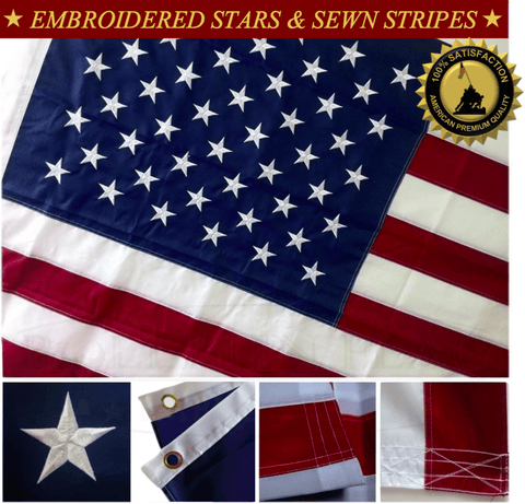 Embroidered American Flag by Bullrun Flag Embroidery