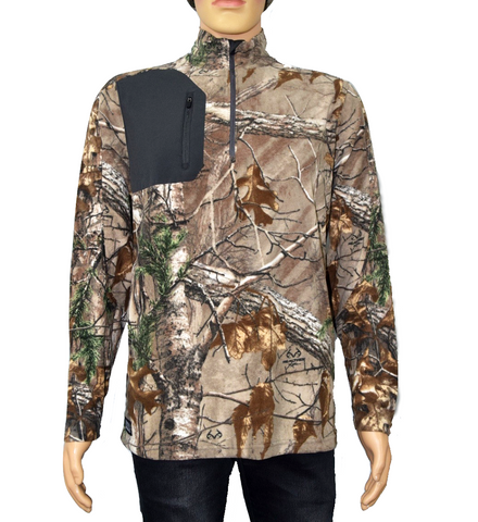 DRI DUCK Realtree Camo Sweater Interval DDX Quarter Zip Jacket Nano Fleece Nylon Water Proof Pullover Premade