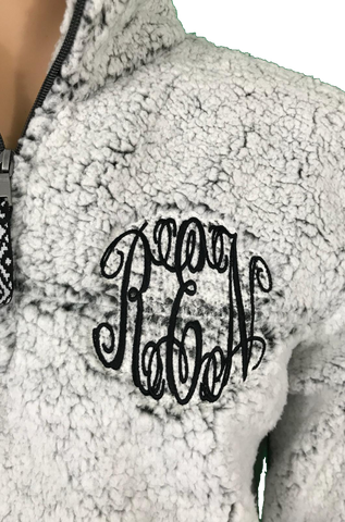 Custom embroidered sherpa pullover hotsell