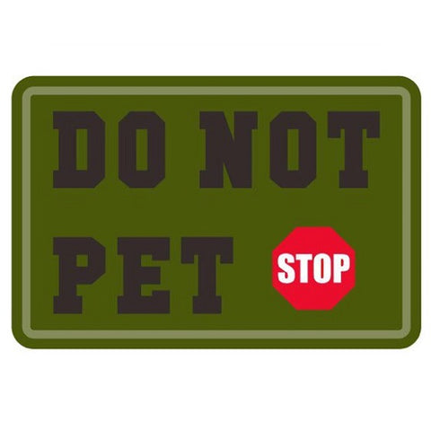 Service Dog Do Not Pet 2x3 Hook Backed Patch Black White Red
