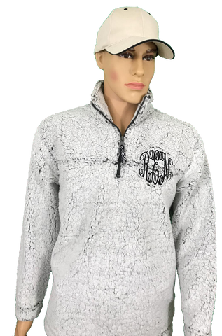 Monogrammed Sherpa Jacket Custom Embroidered Sherpa Pullover Genuine Boxecraft Fleece Quarter zip Personalized Sweatshirt Extremely Soft