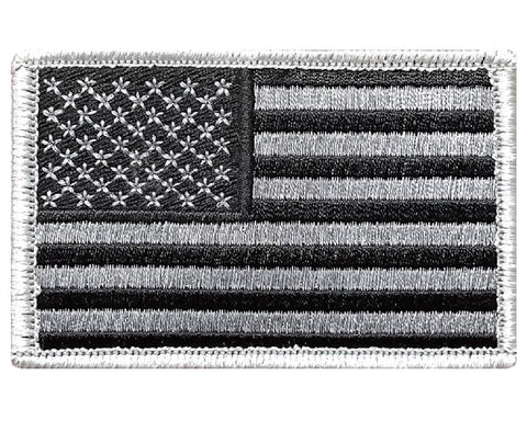 V7 Tactical USA flag patch 2"x3" Hook fastener Subdued Silver *Made in USA* - Bullrun Flag Embroidery