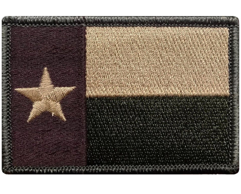 V19 Tactical TEXAS flag patch 2"x3" Hook Fastener Multi- Tan Multicam *Made in USA* - Bullrun Flag Embroidery