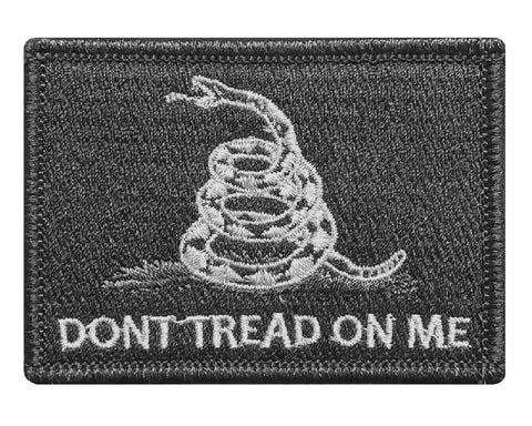 V48 Tactical Gadsden flag Dont Tread On Me Patch Subdued grey 2"x3" hook fastener *Made in USA* - Bullrun Flag Embroidery