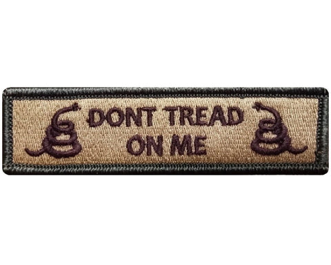 V81 Tactical Dont Tread On Me patch Multi- Tan 1"x3.75" hook fastener *Made in USA* - Bullrun Flag Embroidery