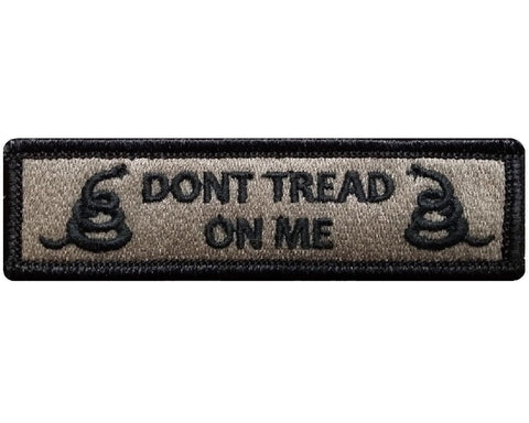 V85 Tactical Dont Tread On Me patch Coyote Brown / Foliage 1"x3.75" hook fastener *Made in USA* - Bullrun Flag Embroidery