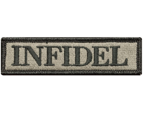 V94 Tactical Infidel patch Coyote Brown ACU 1"x3.75" Hook Fastener *Made in USA* - Bullrun Flag Embroidery