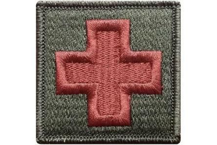 V39 Tactical Medic Emergency Medical Cross patch Olive Drab Multicam Color 2"x2" size hook fastener *Made in USA* - Bullrun Flag Embroidery