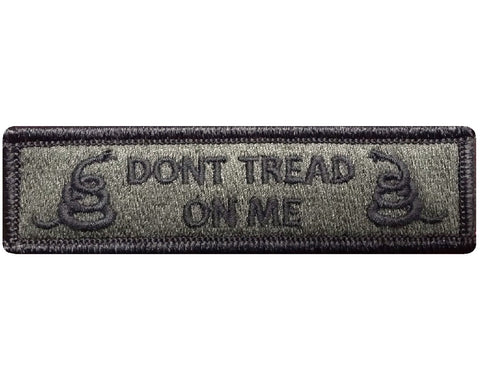 V86 Tactical Dont Tread On Me patch Olive Drab 1"x3.75" hook fastener *Made in USA* - Bullrun Flag Embroidery
